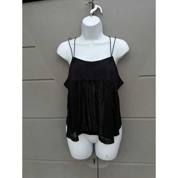 Free People Movement Black Catch Me Drift Tank Top XS Small Semi Sheer OB126447 - Picture 4 of 16